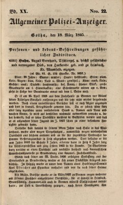 Allgemeiner Polizei-Anzeiger Dienstag 18. März 1845