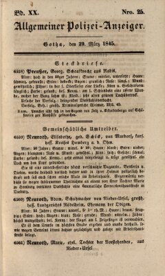 Allgemeiner Polizei-Anzeiger Samstag 29. März 1845