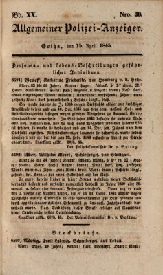 Allgemeiner Polizei-Anzeiger Dienstag 15. April 1845