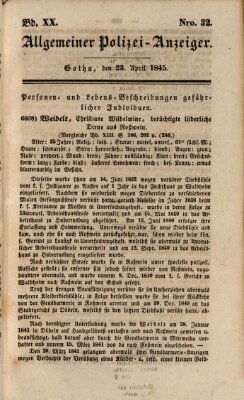 Allgemeiner Polizei-Anzeiger Mittwoch 23. April 1845