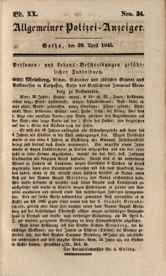 Allgemeiner Polizei-Anzeiger Dienstag 29. April 1845