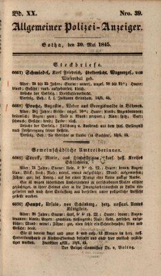 Allgemeiner Polizei-Anzeiger Dienstag 20. Mai 1845