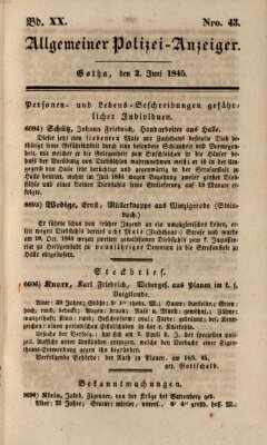 Allgemeiner Polizei-Anzeiger Montag 2. Juni 1845