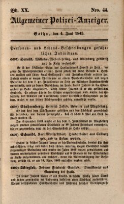 Allgemeiner Polizei-Anzeiger Mittwoch 4. Juni 1845