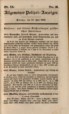 Allgemeiner Polizei-Anzeiger Mittwoch 11. Juni 1845