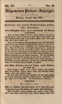 Allgemeiner Polizei-Anzeiger Samstag 21. Juni 1845