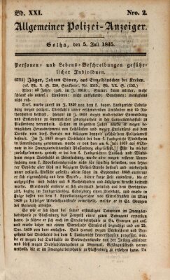 Allgemeiner Polizei-Anzeiger Samstag 5. Juli 1845