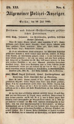 Allgemeiner Polizei-Anzeiger Donnerstag 10. Juli 1845