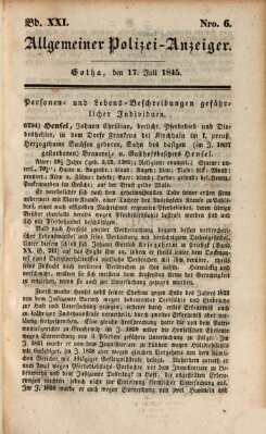 Allgemeiner Polizei-Anzeiger Donnerstag 17. Juli 1845