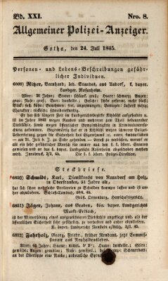 Allgemeiner Polizei-Anzeiger Donnerstag 24. Juli 1845