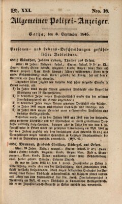 Allgemeiner Polizei-Anzeiger Mittwoch 3. September 1845