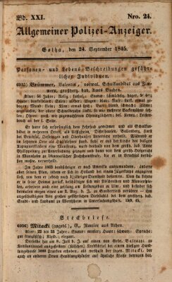 Allgemeiner Polizei-Anzeiger Mittwoch 24. September 1845