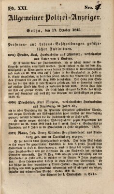 Allgemeiner Polizei-Anzeiger Freitag 17. Oktober 1845