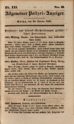 Allgemeiner Polizei-Anzeiger Freitag 24. Oktober 1845