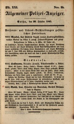 Allgemeiner Polizei-Anzeiger Donnerstag 30. Oktober 1845