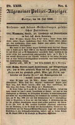 Allgemeiner Polizei-Anzeiger Montag 13. Juli 1846