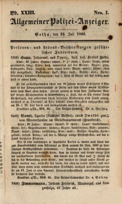 Allgemeiner Polizei-Anzeiger Donnerstag 23. Juli 1846