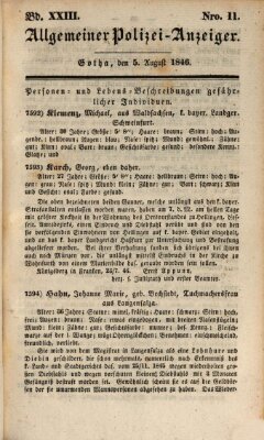 Allgemeiner Polizei-Anzeiger Mittwoch 5. August 1846