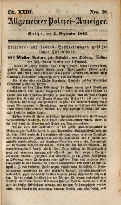 Allgemeiner Polizei-Anzeiger Mittwoch 2. September 1846