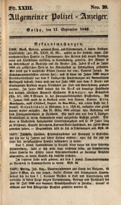 Allgemeiner Polizei-Anzeiger Freitag 11. September 1846