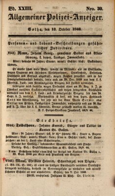 Allgemeiner Polizei-Anzeiger Dienstag 13. Oktober 1846