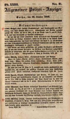 Allgemeiner Polizei-Anzeiger Freitag 16. Oktober 1846