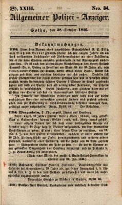 Allgemeiner Polizei-Anzeiger Mittwoch 28. Oktober 1846