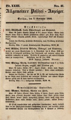 Allgemeiner Polizei-Anzeiger Samstag 7. November 1846