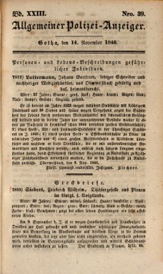 Allgemeiner Polizei-Anzeiger Samstag 14. November 1846