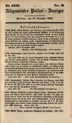 Allgemeiner Polizei-Anzeiger Dienstag 17. November 1846