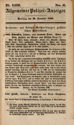 Allgemeiner Polizei-Anzeiger Samstag 26. Dezember 1846