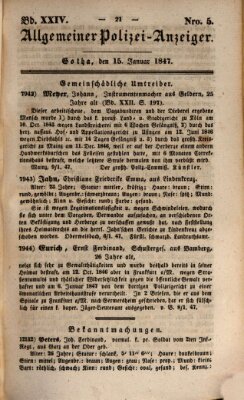 Allgemeiner Polizei-Anzeiger Freitag 15. Januar 1847