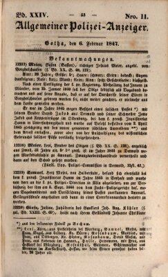 Allgemeiner Polizei-Anzeiger Samstag 6. Februar 1847