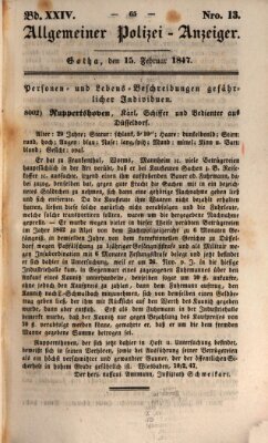 Allgemeiner Polizei-Anzeiger Montag 15. Februar 1847