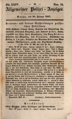 Allgemeiner Polizei-Anzeiger Mittwoch 24. Februar 1847