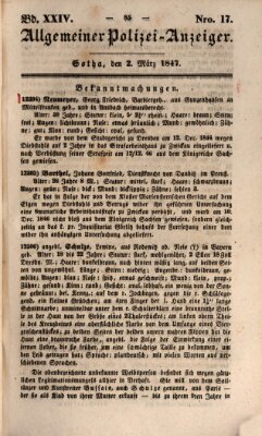 Allgemeiner Polizei-Anzeiger Dienstag 2. März 1847