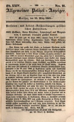 Allgemeiner Polizei-Anzeiger Montag 15. März 1847