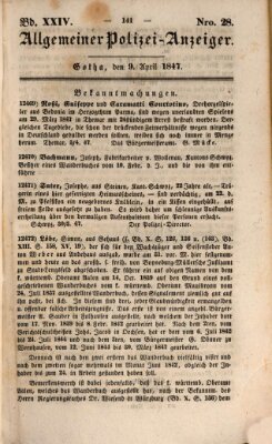 Allgemeiner Polizei-Anzeiger Freitag 9. April 1847