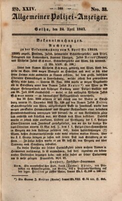 Allgemeiner Polizei-Anzeiger Samstag 24. April 1847