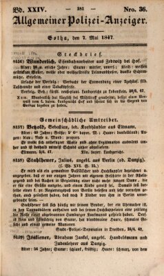 Allgemeiner Polizei-Anzeiger Freitag 7. Mai 1847