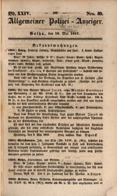 Allgemeiner Polizei-Anzeiger Dienstag 18. Mai 1847