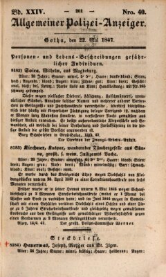 Allgemeiner Polizei-Anzeiger Samstag 22. Mai 1847