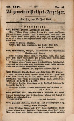 Allgemeiner Polizei-Anzeiger Freitag 25. Juni 1847