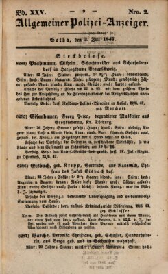 Allgemeiner Polizei-Anzeiger Samstag 3. Juli 1847