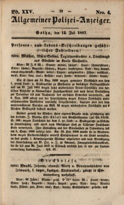 Allgemeiner Polizei-Anzeiger Montag 12. Juli 1847