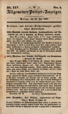 Allgemeiner Polizei-Anzeiger Donnerstag 15. Juli 1847