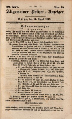 Allgemeiner Polizei-Anzeiger Dienstag 17. August 1847