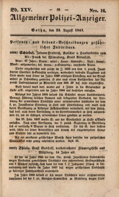 Allgemeiner Polizei-Anzeiger Montag 23. August 1847