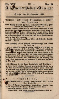 Allgemeiner Polizei-Anzeiger Dienstag 28. September 1847