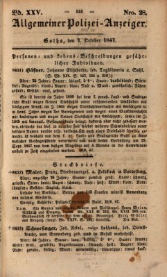 Allgemeiner Polizei-Anzeiger Donnerstag 7. Oktober 1847